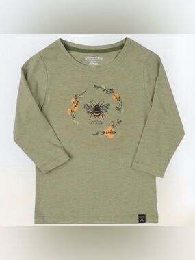 NWT United By Blue Long Sleeve Organic Cotton Graphic Tee Bees Girls